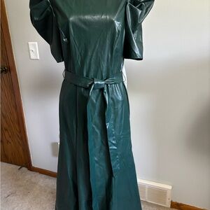 Flying Tomato Faux Leather Midi Dress